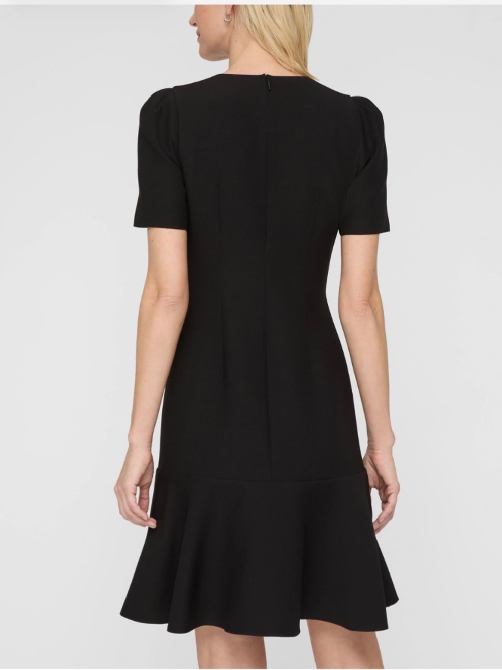 Lafayette 148 New York WOOL-SILK CREPE SHORT SLEEVE DRESS,Size 10 - Picture 4 of 16